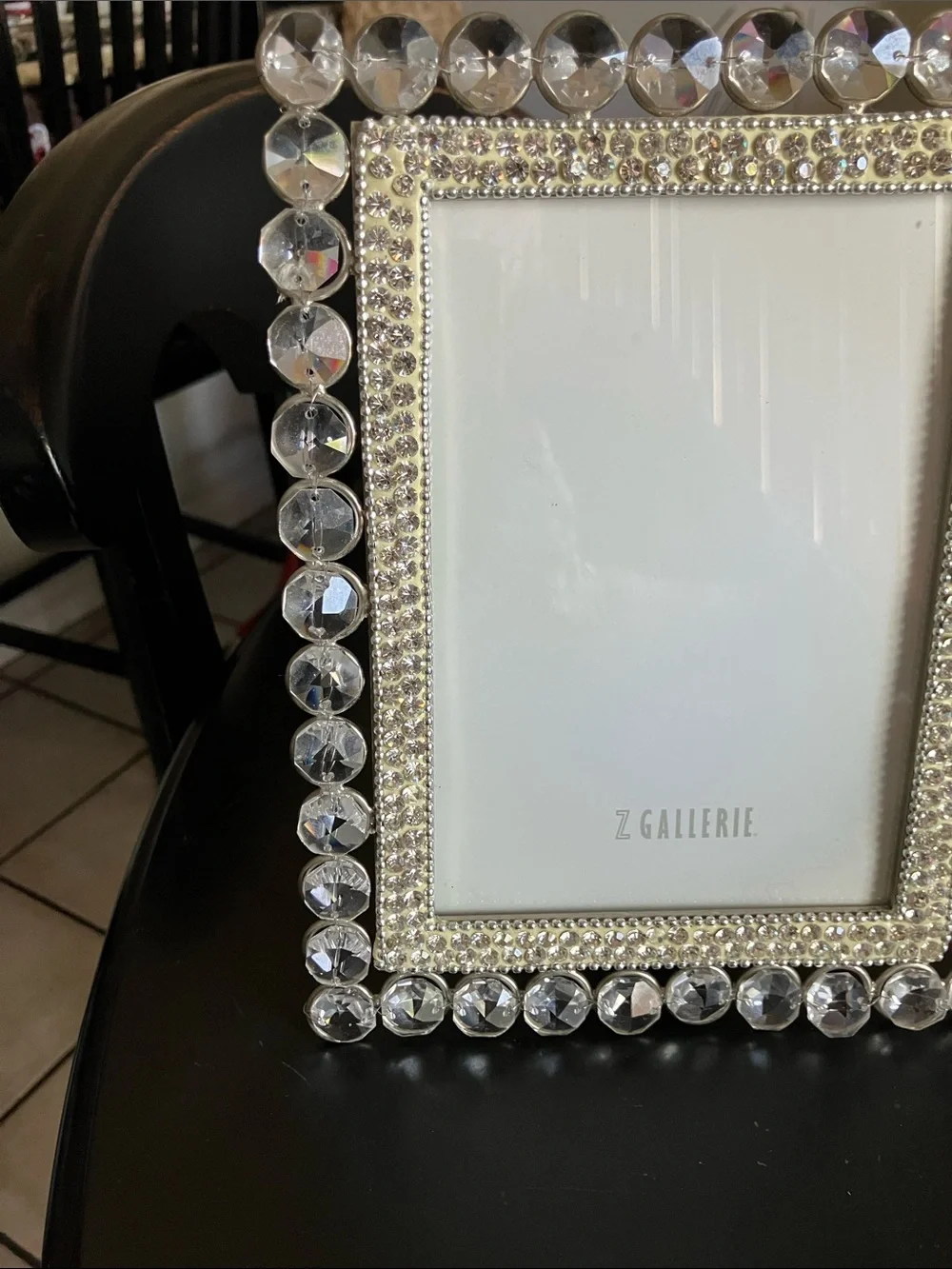 Z Gallerie Silver Crystal Beaded Photo Frame